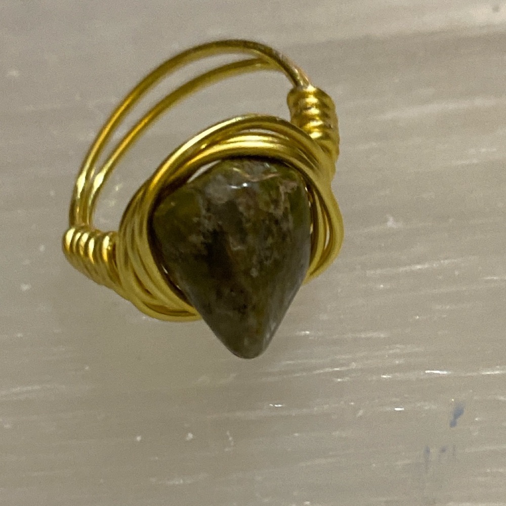 Green Unakite Ring